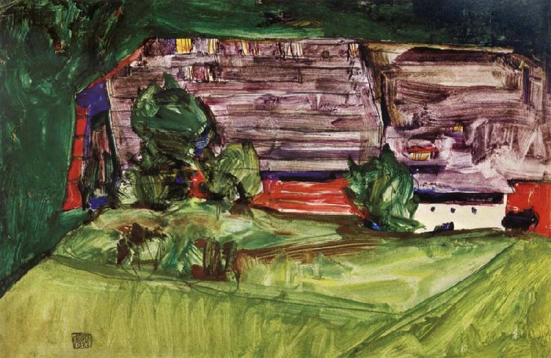 Egon Schiele Peasant Homestead in a Landscepe China oil painting art